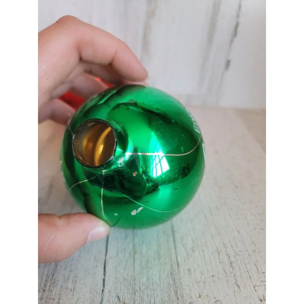 Vintage AS IS glass ball coke cola polar‎ bear ornament Xmas set unique